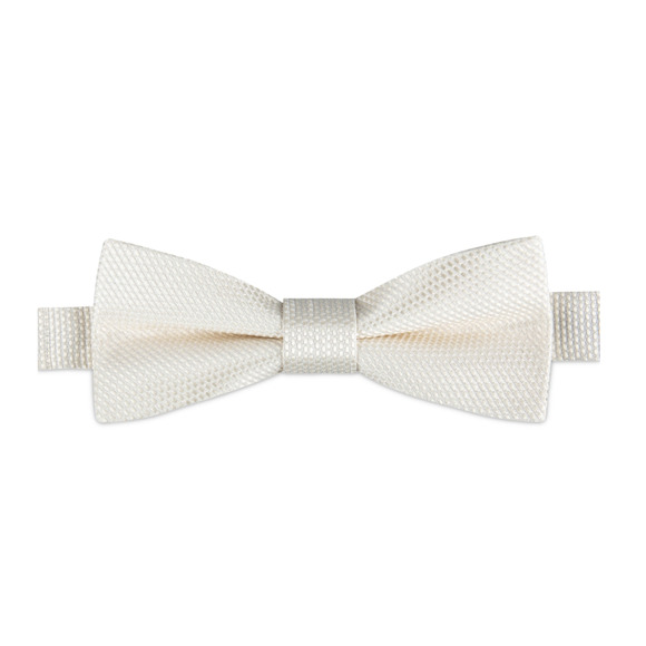 Calvin Klein Men Textured Solid Bow Tie Ivory - Picture 1 of 1